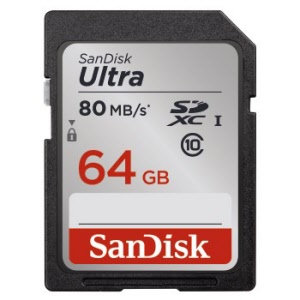 SanDisk SDXC Ultra 64.0GB 80MB/s CL10